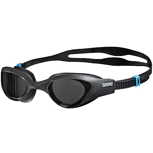 arena The One Anti-Fog Schwimmbrille Unisex für Erwachsene, mit Breiten Gläsern, UV-Schutz, Selbstjustierender Nasensteg, Orbit-Proof Dichtungen, Schwarz (Smoke-Grey-Black), Einheitsgröße