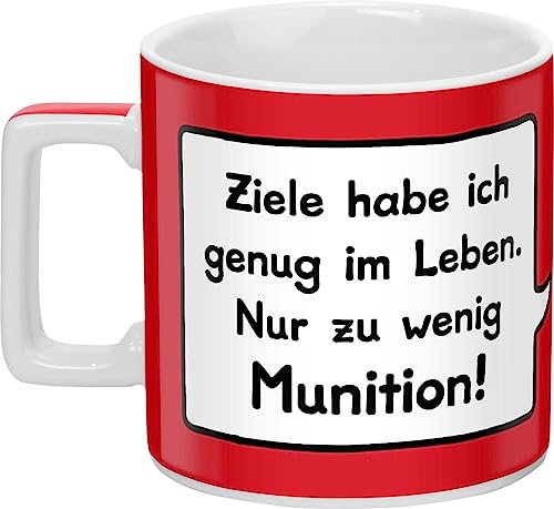 Sheepworld Tasse mit Spruch Ziele Wortheld-Tasse, Porzellan, 45 cl, Rot | Tasse lustig, Sprüche-Tasse | 44063